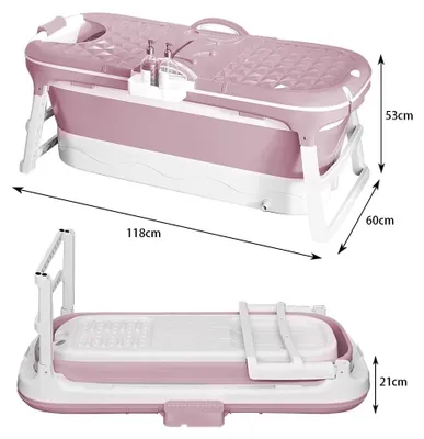 Imagen del producto de Bañera plegable grande con tapa y rodillos de masaje