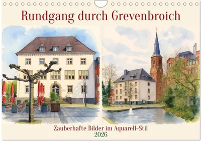 Produktbild von Rundgang durch Grevenbroich (Wandkalender 2026 DIN A4 quer), CALVENDO Monatskalender