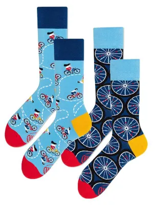Produktbild von MANY MORNINGS Doppelpack Socken Uni Verschiedene Motive, Größe: Socken:35-38, Farbe:The Bicycles