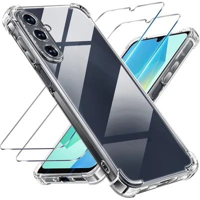Image de Coque de protection 3 en 1 et film en verre trempé pour Samsung Galaxy A16 5G, transparente, en TPU, fine, résistante aux chocs et aux rayures
