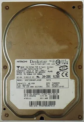 Produktbild von 40GB HDD Hitachi Deskstar HDS728040PLA320 SATA ID12010