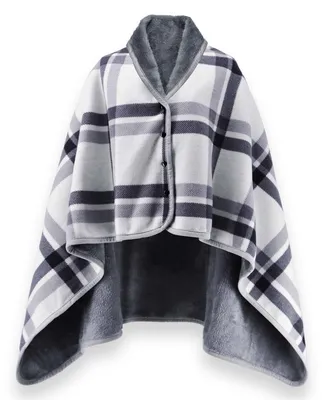 Image de Polaire chaude pour femme, type poncho