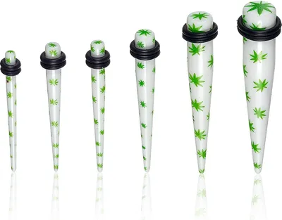 Produktbild von Karisma Dehnungsstab Tapper Marijuana Hanftblatt Cannabis Piercing O-Ring DS5901 - 6.0 Millimeter