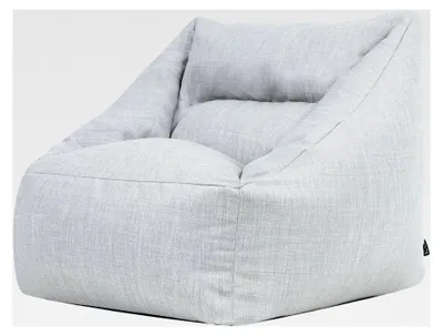 Produktbild von Sitzsack für Erwachsene, Grau, Stoff für Innen- und Außenbereich, Großer Sitzsack mit Füllung, Bequemer Sessel für Garten, Terrasse, Lounge und Wohnzimmer