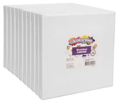 Produktbild von Colorations Leinwand weiß 20x20 cm - Set mit 10 Stück