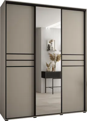 Produktbild von Kryspol Dakota 11 Schrank, drei Türen - 235,2x190x45cm - Kaschmir Schwarz