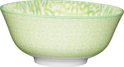 Produktbild von Kitchencraft Fußschalen mit Fliesenmuster, 15,5 cm (6 ") (Set of 4), Keramik, grün, 15,5 x 15,5 x 7,5 cm (5,5 x 15,5 x 7,5 cm)