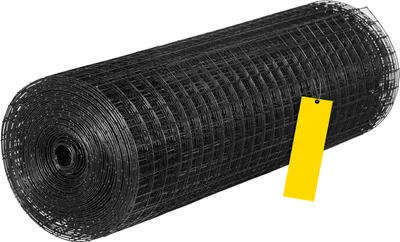 Produktbild von SucceBuy-Drahtgeflecht – 24 x 50 Fuß, verzinkter Stahl, Maschenweite 1 x 1 Zoll, 16 Gauge, vinylbeschichteter Schweißdraht mit Schneidezange und Handschuhen für Gartenzäune und Tiergehege, schwarz