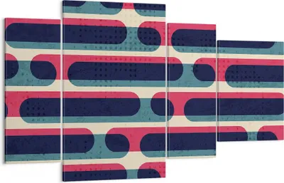 Produktbild von Bild auf Leinwand - Leinwandbild - 4 Teile - Abstraktion Muster Modern - 120x70cm - Wand Bild - Wanddeko - Wandbilder - Leinwanddruck - Bilder - Wanddekoration - Leinwand bilder - DL120x70-4200