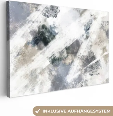 Obrázek produktu pro OneMillionCanvasses® - Obrazy na plátně - 150x100 cm, Umění - Vzor - Šedá - Bílá, Nástěnné umění Tisk Nástěnné dekorace - Fotografie na plátně - Obraz na dřevěném rámu