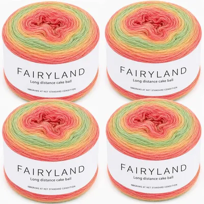 Immagine prodotto di Filato sfumato, 4 gomitoli da 100g ciascuno, filato a 4 capi, gomitoli a spirale, motivo arcobaleno, ideale per uncinetto e maglia