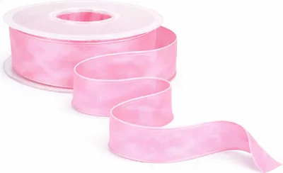 Produktbild von 25m Dekoband Taft Drahtkante B25mm Taftband Schleifenband Geschenkband Satinband pink