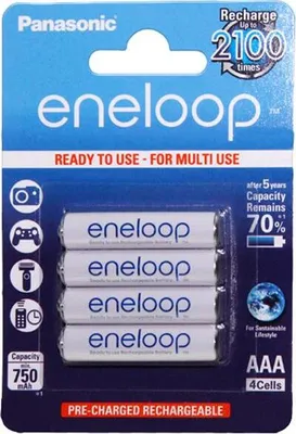 Immagine prodotto di eneloop Panasonic batteria ricaricabile BK-4MCCE/4BE AAA 750mAh 4pcs.