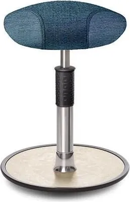 Produktbild von Sitz- Stehhocker Free Regular Triangel Camira Rivet Ozeanblau Chrom /creme.