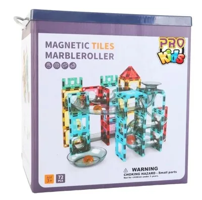 Zdjęcie produktu dla Klocki magnetyczne tor kulkowy 72 elementy