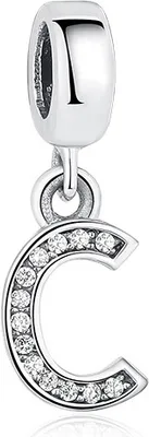 Produktbild von PANDACHARMS Anhänger Charm Buchstabe C, 925er Sterling Silber, passt zu Pandora