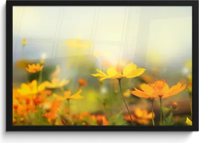 Produktbild von MuchoWow® MuchoWow® Gerahmtes Poster Blumen - Landschaft - Gelb 60x40 cm - Poster mit zchwarzem Bilderrahmen - Printing - Wanddeko Schlafzimmer