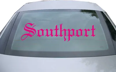 Produktbild von Indigos UG - Aufkleber Heckscheibe & Motorklappe DE6672 - pink - 600x150 mm - Soathport - Auto Scheiben Fenster Heckklappe Tuning Racing JDM - Die cut