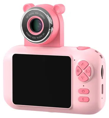 Obrázok produktu pre Detský fotoaparát 1080P – študentský fotoaparát s vysokým rozlíšením, otočným objektívom s uhlom 180°, 2,4-palcovým displejom, digitálnym fotoaparátom, videokamerou a roztomilým MP3 prehrávačom pre chlapcov a dievčatá