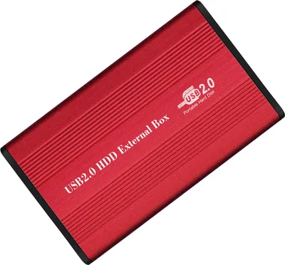Zdjęcie produktu dla Obudowa dysku twardego USB2.0 na IDE Obudowa dysku twardego 2,5'' IDE Przenośna obudowa dysku twardego Obudowa dysku twardego ze stopu aluminium Czerwony (nie zawiera dysku twardego)