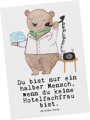 Produktbild von Mr. & Mrs. Panda Postkarte Hotelfachfrau Herz - Weiß - Geschenk, Ansichtskarten, Witzig, Ausbildung, Postkarten, Lustig, Ansichtskarte, Fotokarte, Grußkarte, Spruch