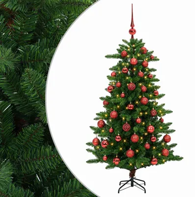 Image de Arbre de Noël artificiel avec boules, 150 cm, 150 LED