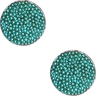 Produktbild von Ohrstecker 925er Sterling Silber mit kleinen Kugeln Größe - 5 mm Farbe - Hellblau