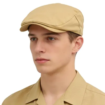 Zdjęcie produktu dla Czapka typu "beanie" męska, bawełniana, z podszewką, kolor khaki, uniwersalny rozmiar, idealna na wiosnę i jesień