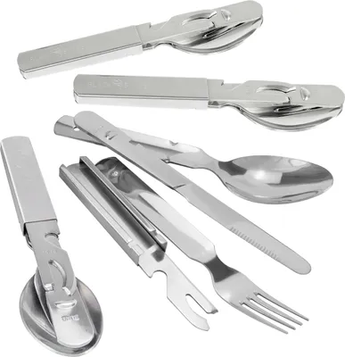 Produktbild von Campingbesteck Edelstahl BW Stil für 4 Personen Outdoor Besteck Set
