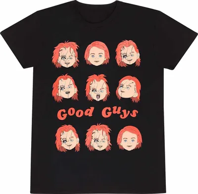 Immagine prodotto di Childs Play - Maglietta "Expressions Of Chucky" per uomo/donna Unisex HE1630 (S) (Nero)