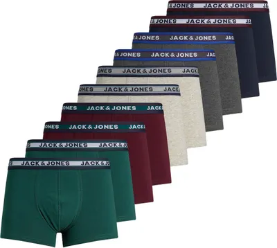 Produktbild von JACK & JONES 10er Pack Boxershorts Trunks Set Stretch Hose Basic Jersey Unterwäsche Größe: L