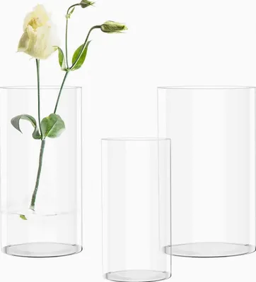 Produktbild von 3er-Set Moderne Zylindervasen Transparent Kunststoff
