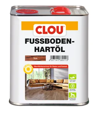 Produktbild von Clou Fußboden-Hartöl, teak, 3 L, strapazierfähig, trittfest und wasserabweisend für Holzfußböden