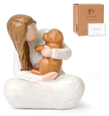 Hundeengel-Figur, handbemalt, 6,9 cm, Harz, Andenken für Hundebesitzer