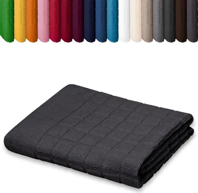 Produktbild von Duschvorleger 50 x 70cm Badvorleger Vorleger Badematte Badteppich 100% Baumwolle, Farbe: Grau