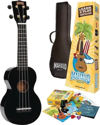Productafbeelding van Mahalo MR1 Essential Pack, zwarte sopraan-ukelele