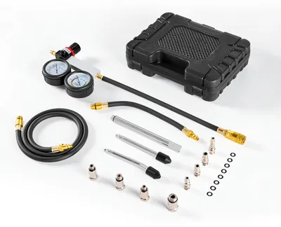 Produktbild von SucceBuy Druckverlustprüfer für Motorenzylinder 0-100 psi, Zylinderdrucktester mit 4 Adaptern & 2 Metallrohren, Set zur Druckprüfung und Leckratenmessung für Fahrzeuge