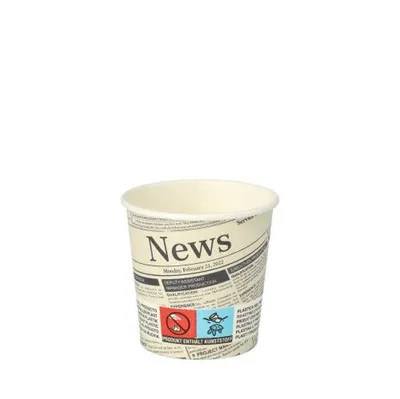Produktbild von Trinkbecher Pappe To-Go 0,1 l weiß „Newsprint“ – 1000 Stück, -
