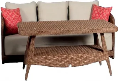 Immagine prodotto di Set divano 3 posti tavolino divani tre posti tavolo rattan lusso moderno
