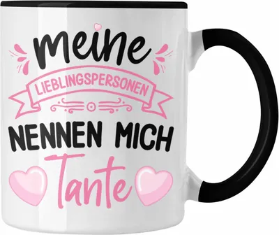 Produktbild von Trendation - Tante Geschenk Tasse Spruch Lustig Geschenkidee für Tante Geburtstag Weihnachten (Schwarz)