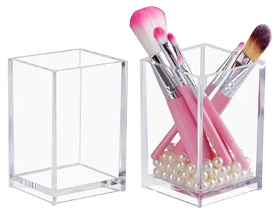 Produktbild von Acryl Stifthalter, Make-up Pinselhalter, Bleistifthalter für Schreibtisch-Organizer, 2er Set