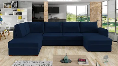Obrázok produktu pre Sedačka do U na každodenné spanie TUCSON 1 - modrá, ľavý roh