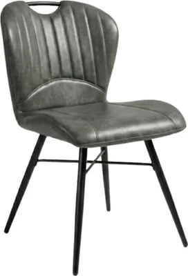 Image de Chaise de restaurant en SIMILI CUIR Gris anthracite pour Interieur