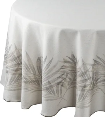 Produktbild von EUROFIRANY | Tischdecke - 150 cm - beiges Rundes Tischtuch - mit Blumenmotiv
