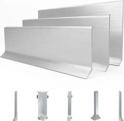 Zdjęcie produktu dla Aluminiowa listwa przypodłogowa | długość: 2,5m | wysokość: 59mm | kolor: srebrny | listwa przypodłogowa | DQ-PP