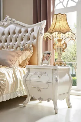 Produktbild von Schlafzimmer Design 6 tlg. Komplett Bett Nachttisch Schminktisch Echtholz
