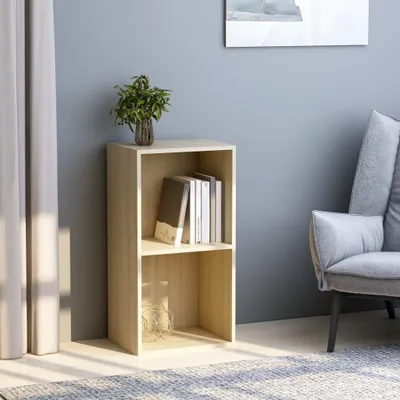 Produktbild von Cloris Designermöbel Bücherregal 2 Fächer Sonoma-Eiche 40x30x76,5 cm Holzwerkstoff 2024 Neu