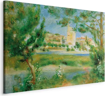 Produktbild von Italienischer Leinwand Leinwandbild - Villeneuveles-Avignon (Pierre-Auguste Renoir) 90x60 cm Reproduktionen l-F-14189-b-a