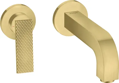 Produktbild von Fertigmontageset AXOR CITTERIO f Unterputz-Einhebel-Waschtischmischer H Hebelgriff, Rautenschliff brushed brass