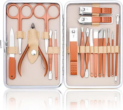 Produktbild von Maniküre Set für Männer Edelstahl Nagelpflege Fußnägel Fingernägel Rosegold